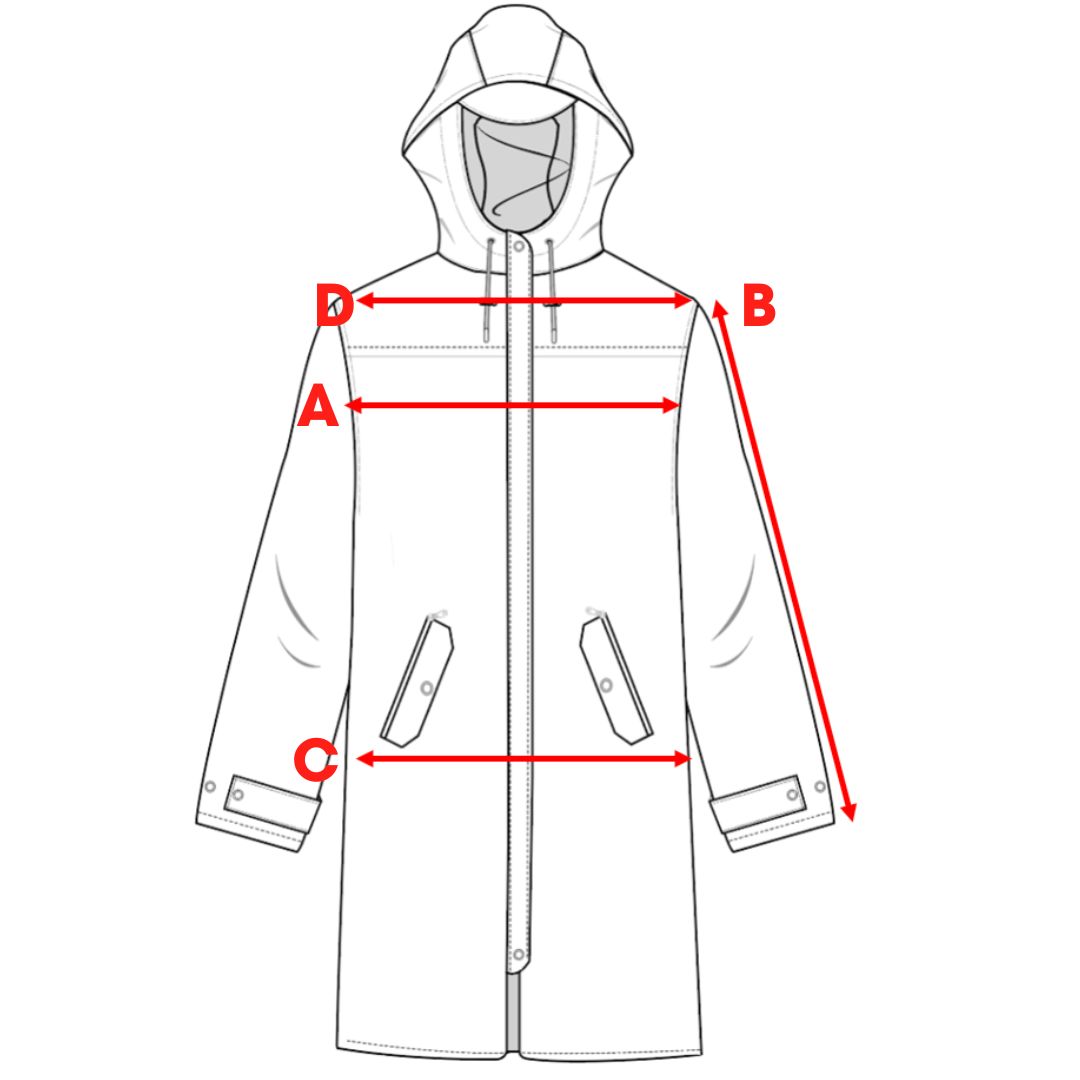 size guide raincoat for woman