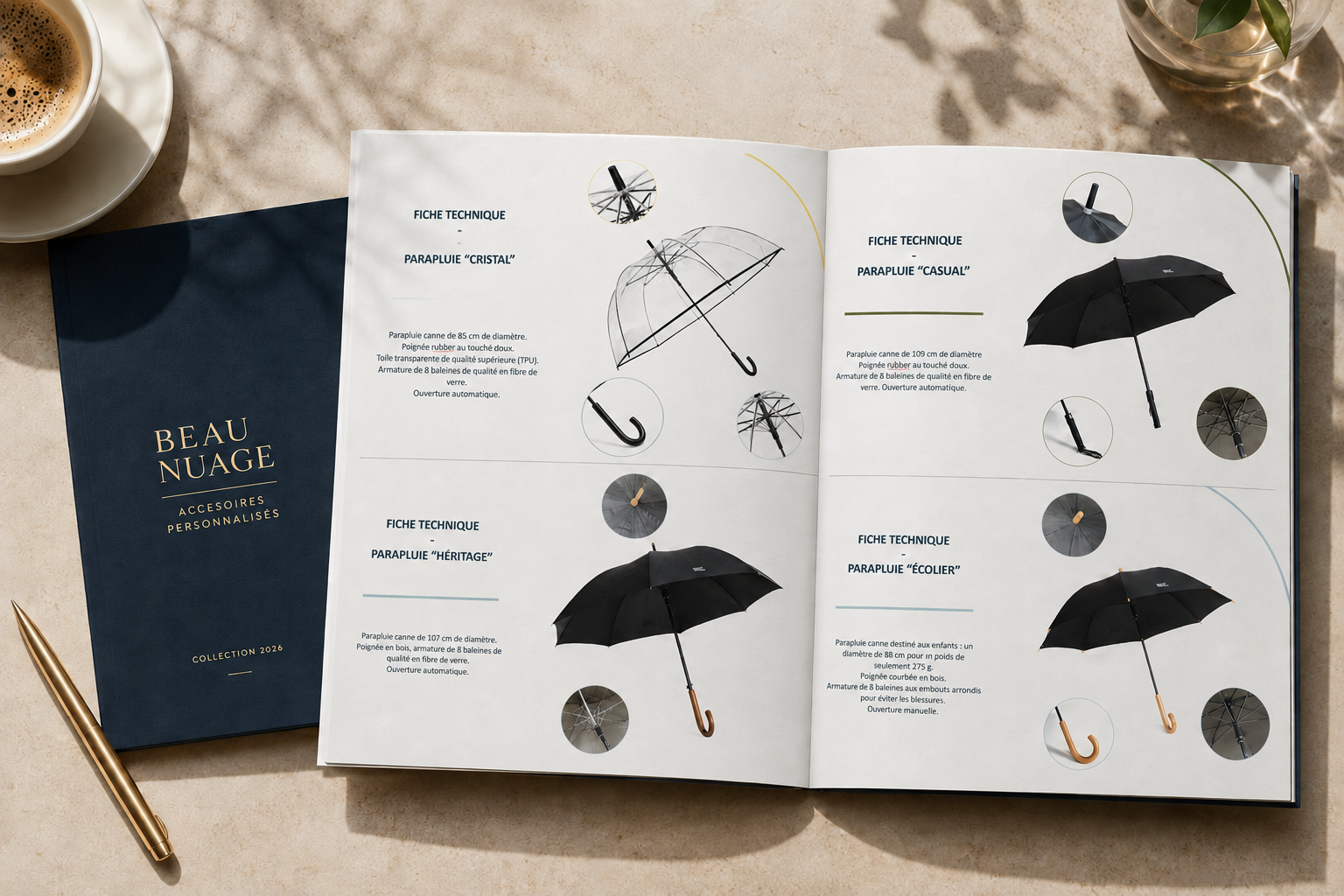 Brochure parapluies personnalisés pour hôtels — Beau Nuage